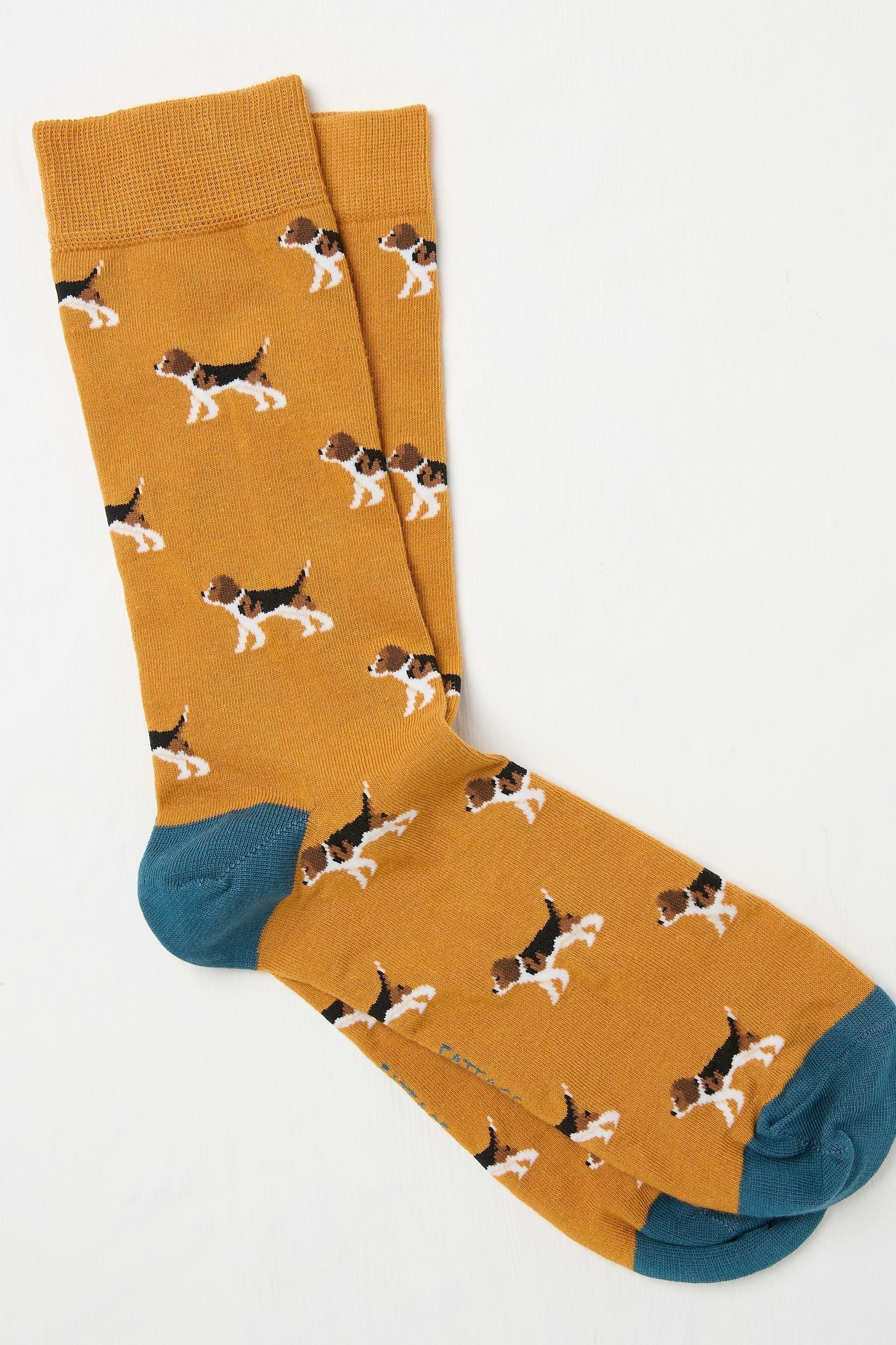 Fat Face - Yellow Beagle Socks