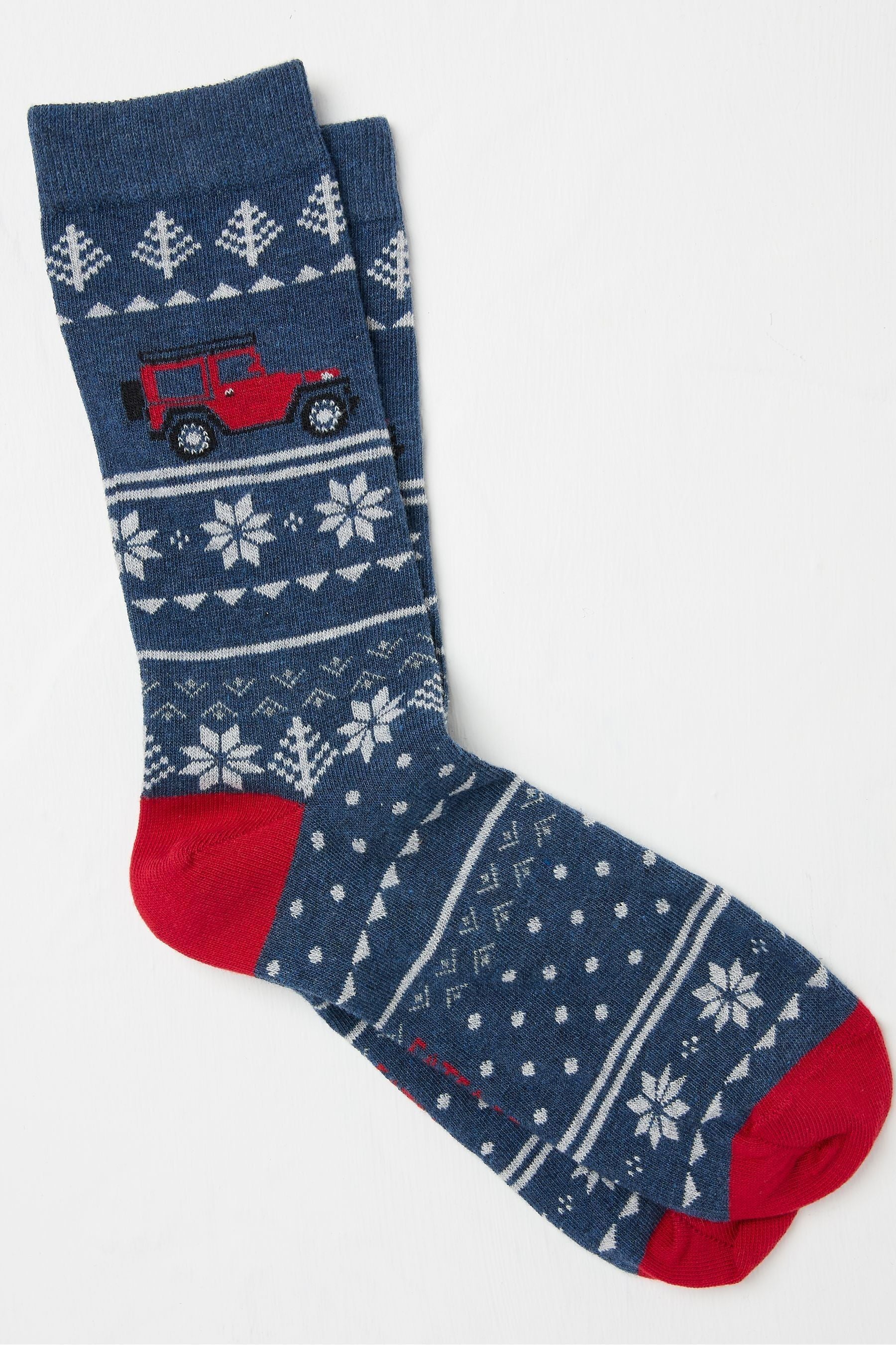 Fat Face - Navy Mens Fairisle Pattern Off Roader Socks 1 Pack