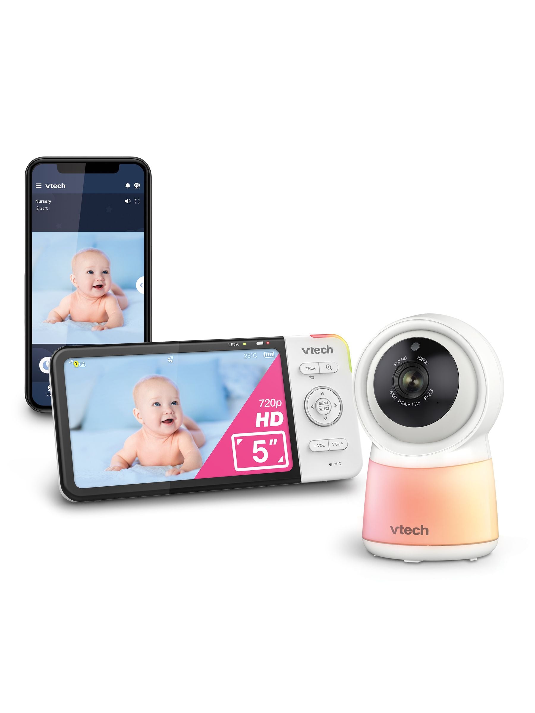 V-Tech RM5755HD 5 inch Smart WiFi 1080p Video Baby Monitor ONE