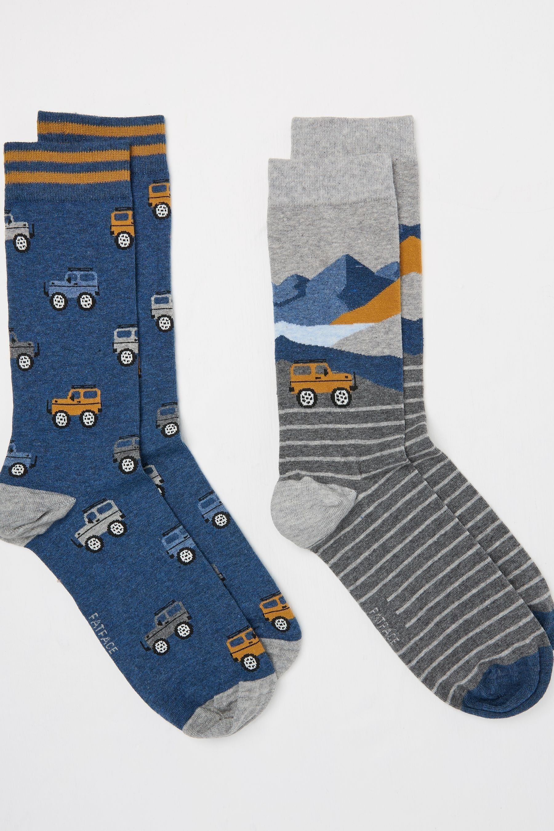 Fat Face - Blue 2 Pairs of Off Roader Socks in a Box