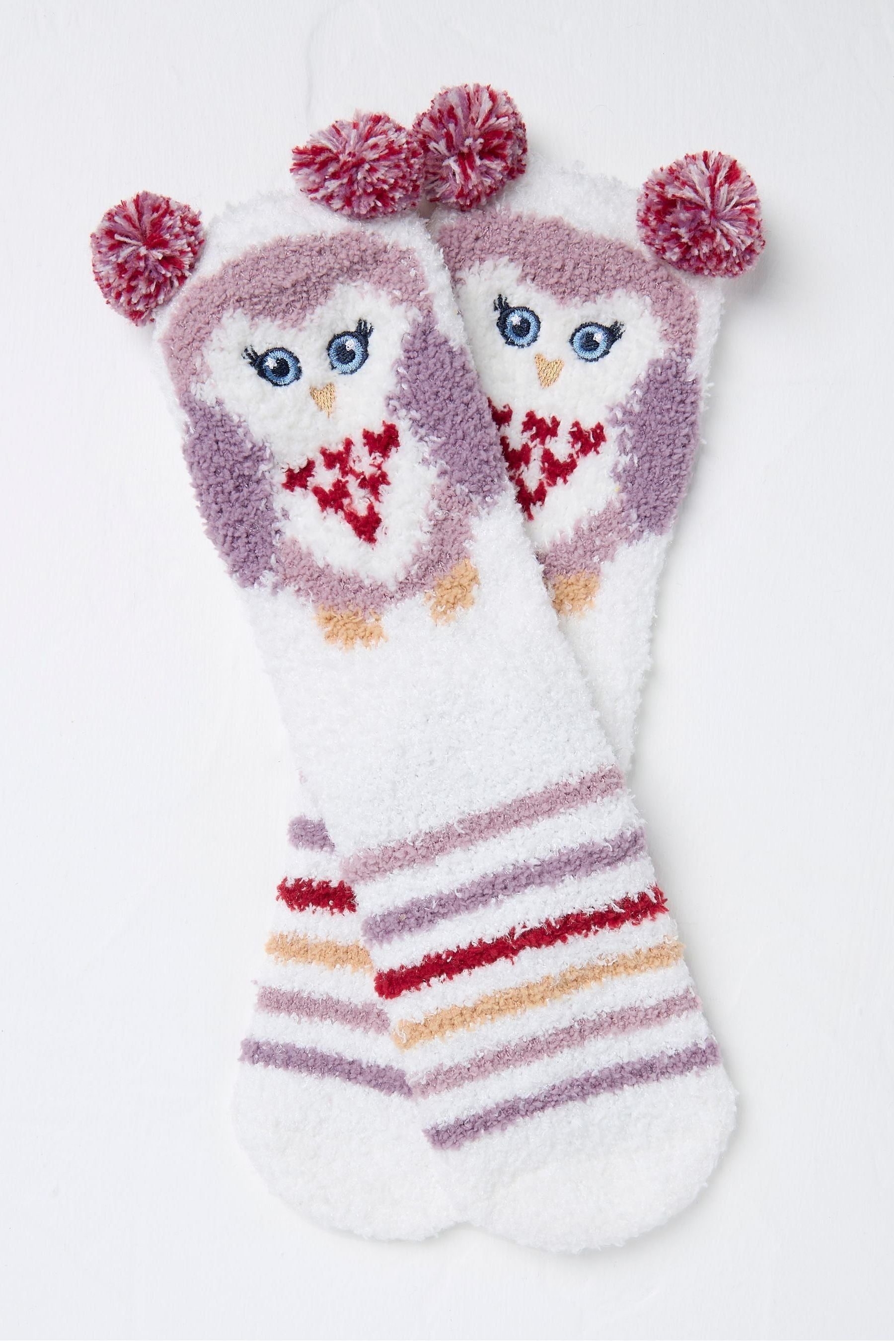 Fat Face - Ivory Owl Fluffy Socks