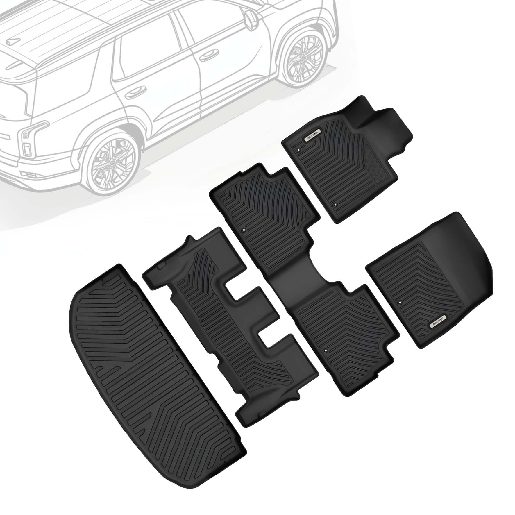 2020-2025 Hyundai Palisade Custom Fit 3 Rows Floor Mats