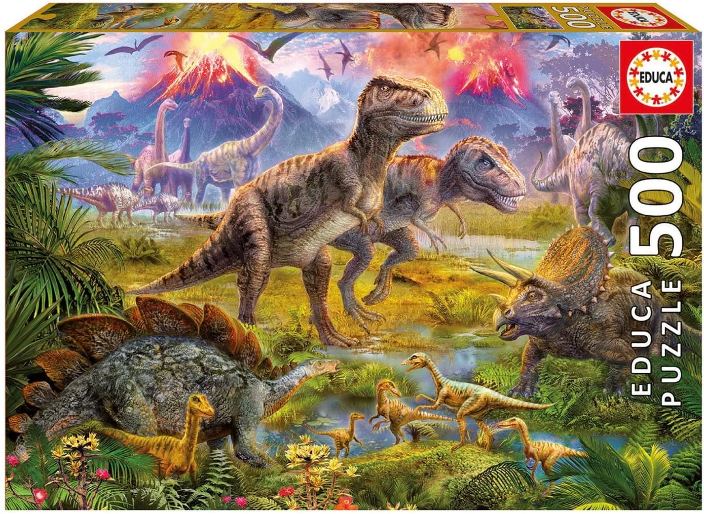 Dinosaur Gathering 500 Piece Jigsaw Puzzle