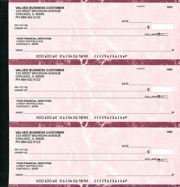 Burgundy Marble Executive Deskbook Checks