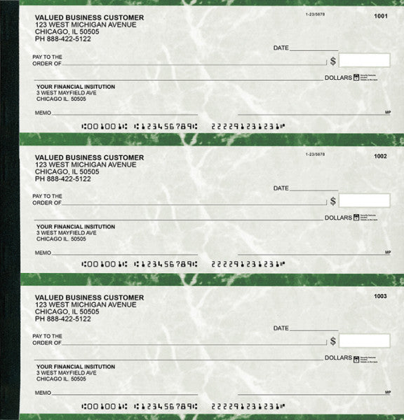 Green Marble Executive Deskbook Checks