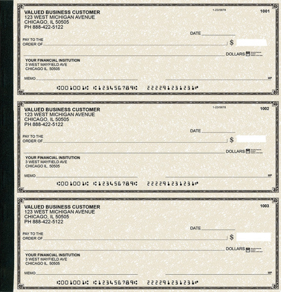 Tan Parchment Executive Deskbook Checks