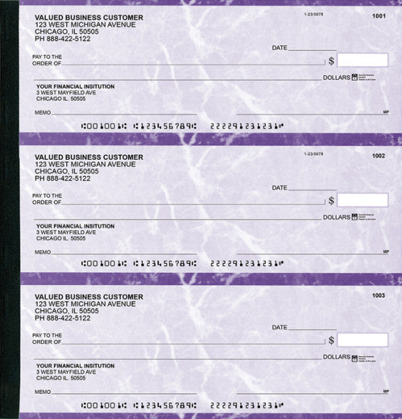 Violet Marble Executive Deskbook Checks