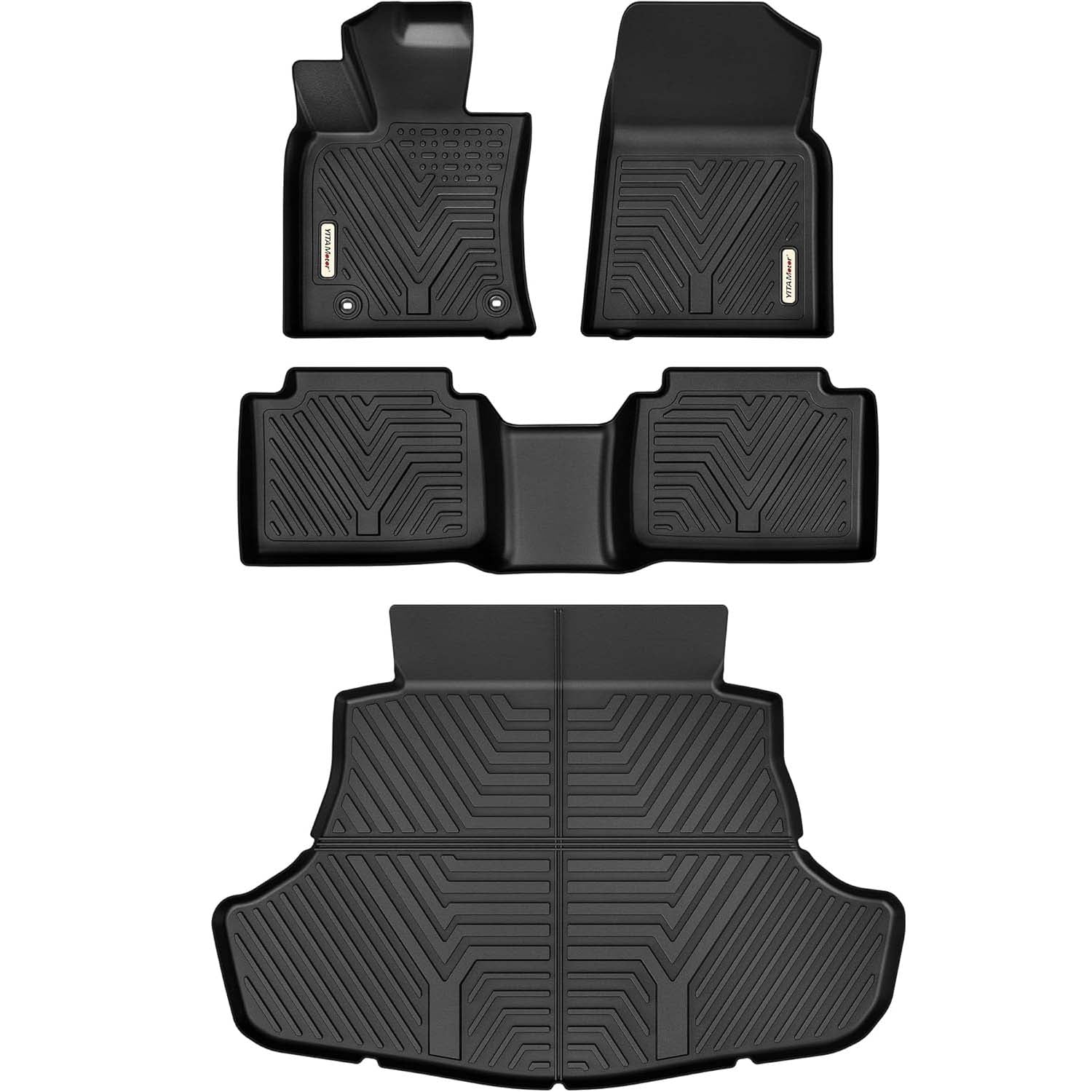 YITAMOTOR All-Weather Floor Mats for Toyota Camry 2018-2024 – Custom Fit TPE Floor Liners & Trunk Mat (Gas Models Only)