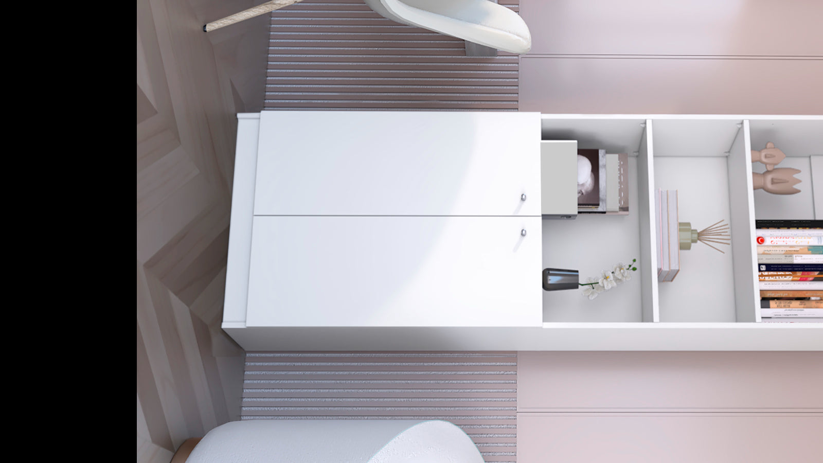 FM FURNITURE Sutton 2-Door Bookcase White