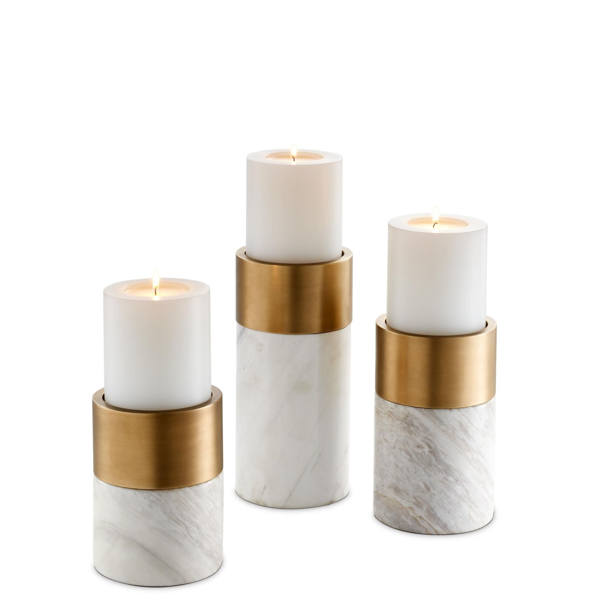 Eichholtz Mixed materials add refinement to the simple design of this 3-piece set of Sierra Candle Holders. Candle Holder Sierra - 112090 - Modern Contemporary