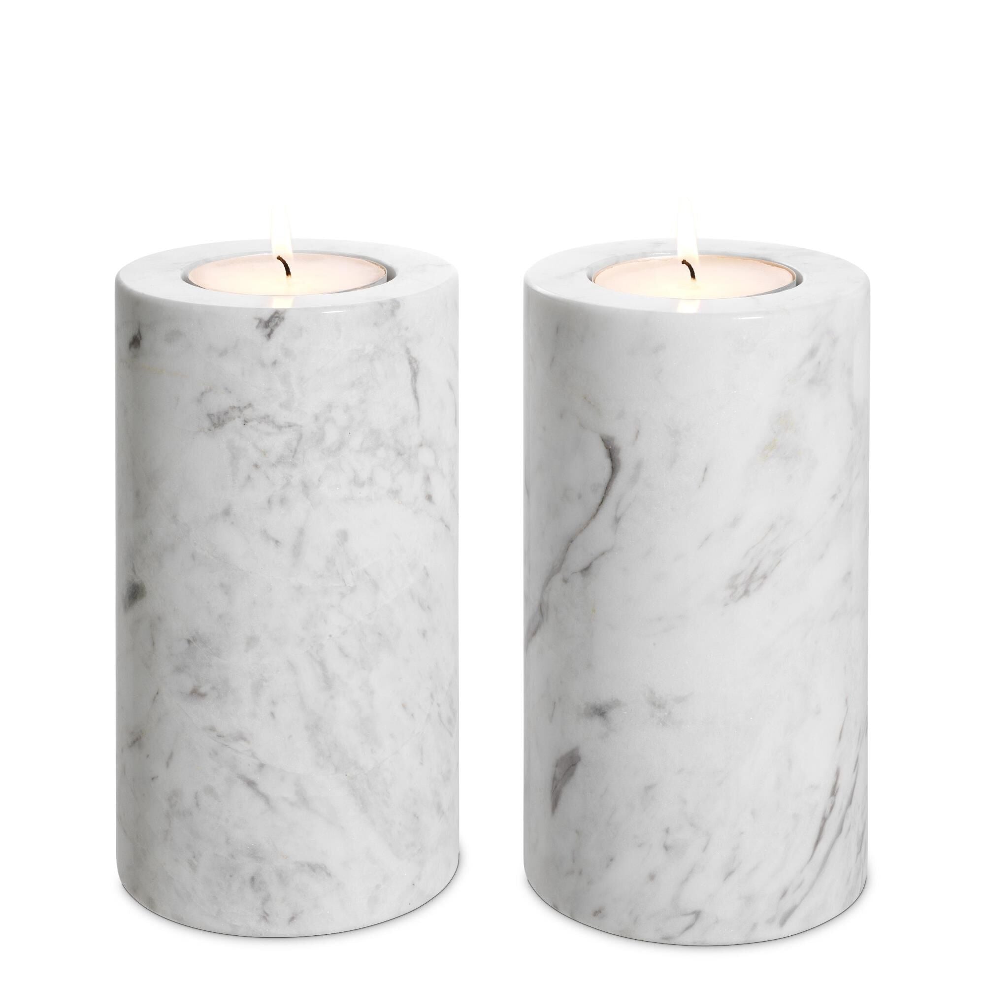Eichholtz The simple design of the 2-piece set of cylindrical Tobor M Tealight Holders adds refinement to your décor. Candle Holder Tobor M - 112683 - Modern Contemporary