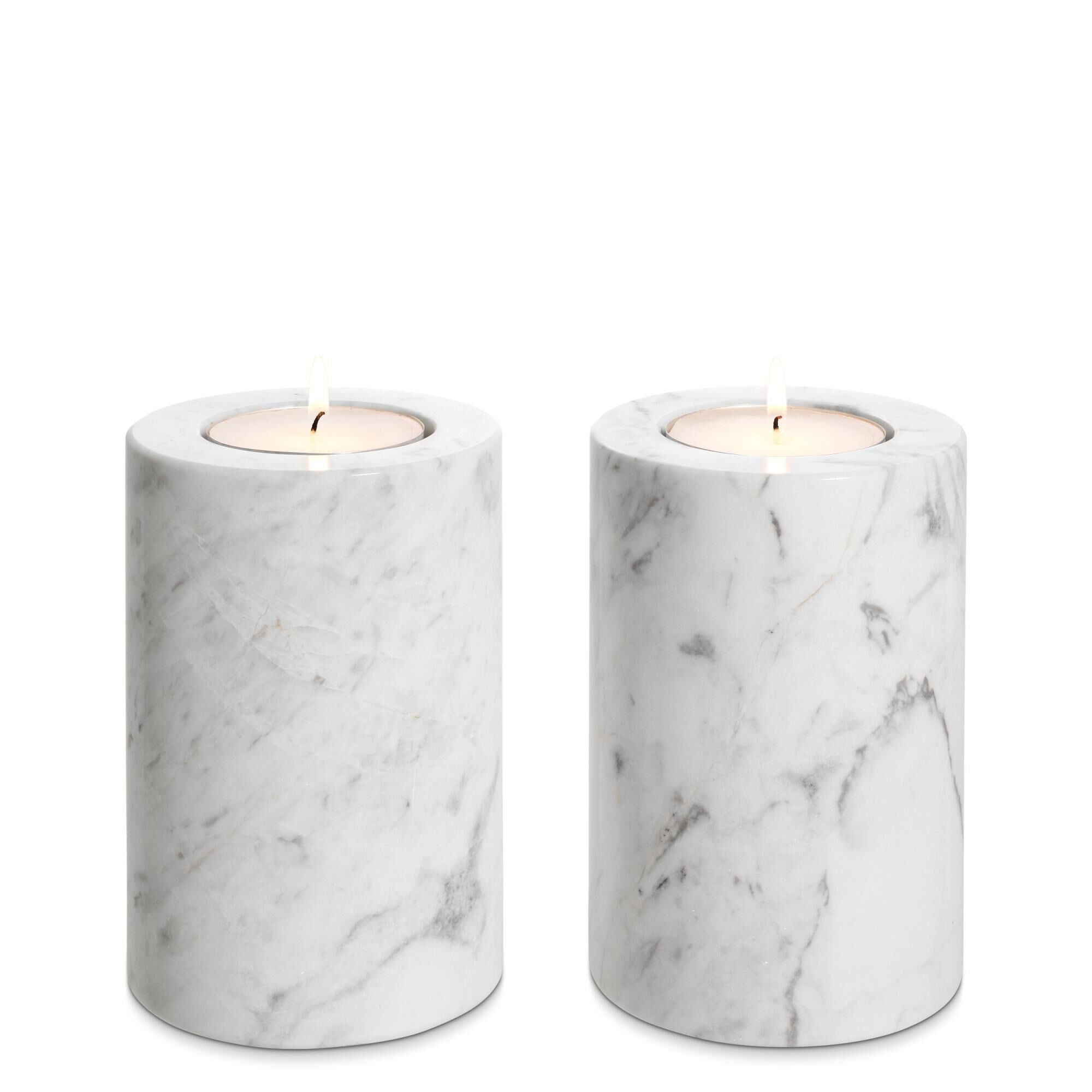 Eichholtz The simple design of the 2-piece set of cylindrical Tobor S Tealight Holders adds refinement to your décor. Candle Holder Tobor S - 112685 - Modern Contemporary