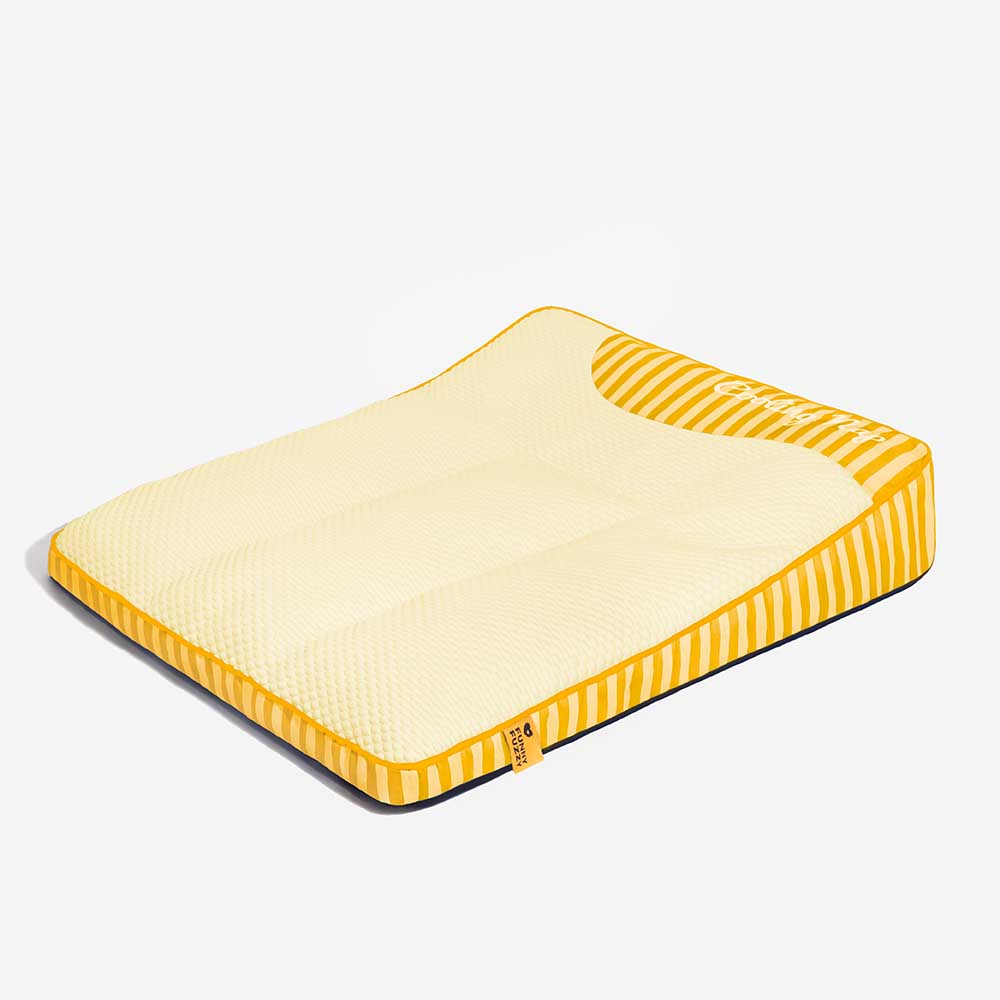 Extra Large Cooling Washable Rectangle Orthopedic Dog Bed - Cooling Nap, Yellow - XL