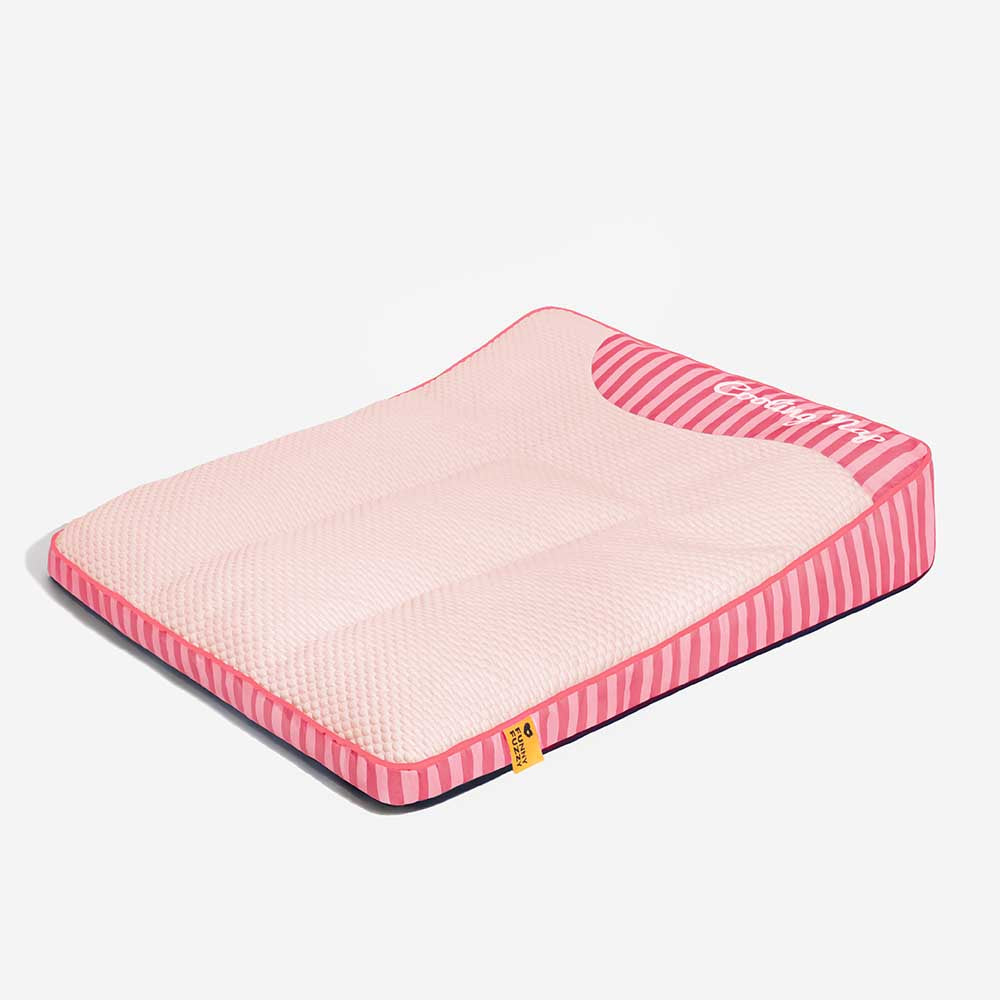 Extra Large Cooling Washable Rectangle Orthopedic Dog Bed - Cooling Nap, Pink - L