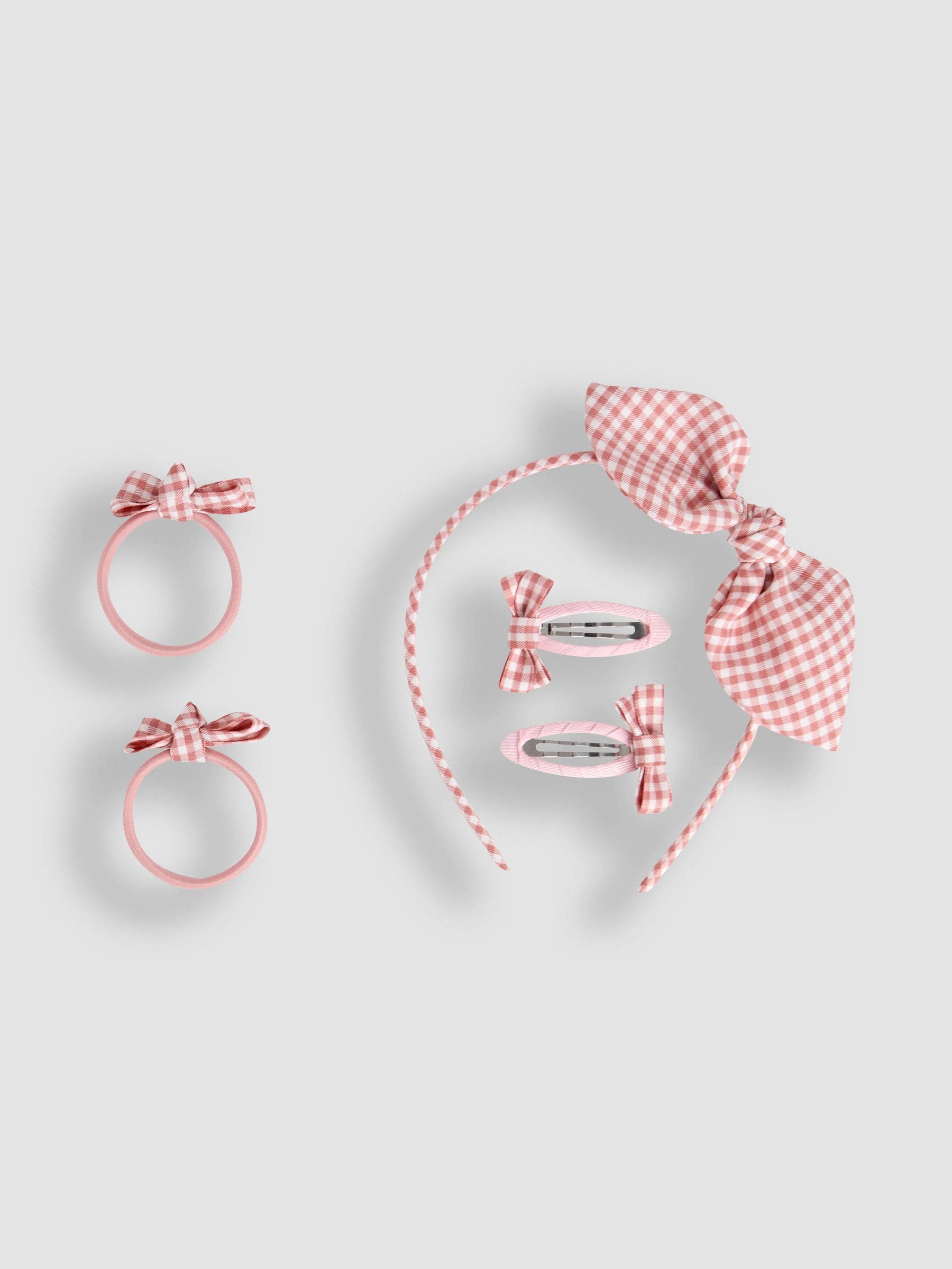 Pink Gingham Hair Accessories Pack ONE