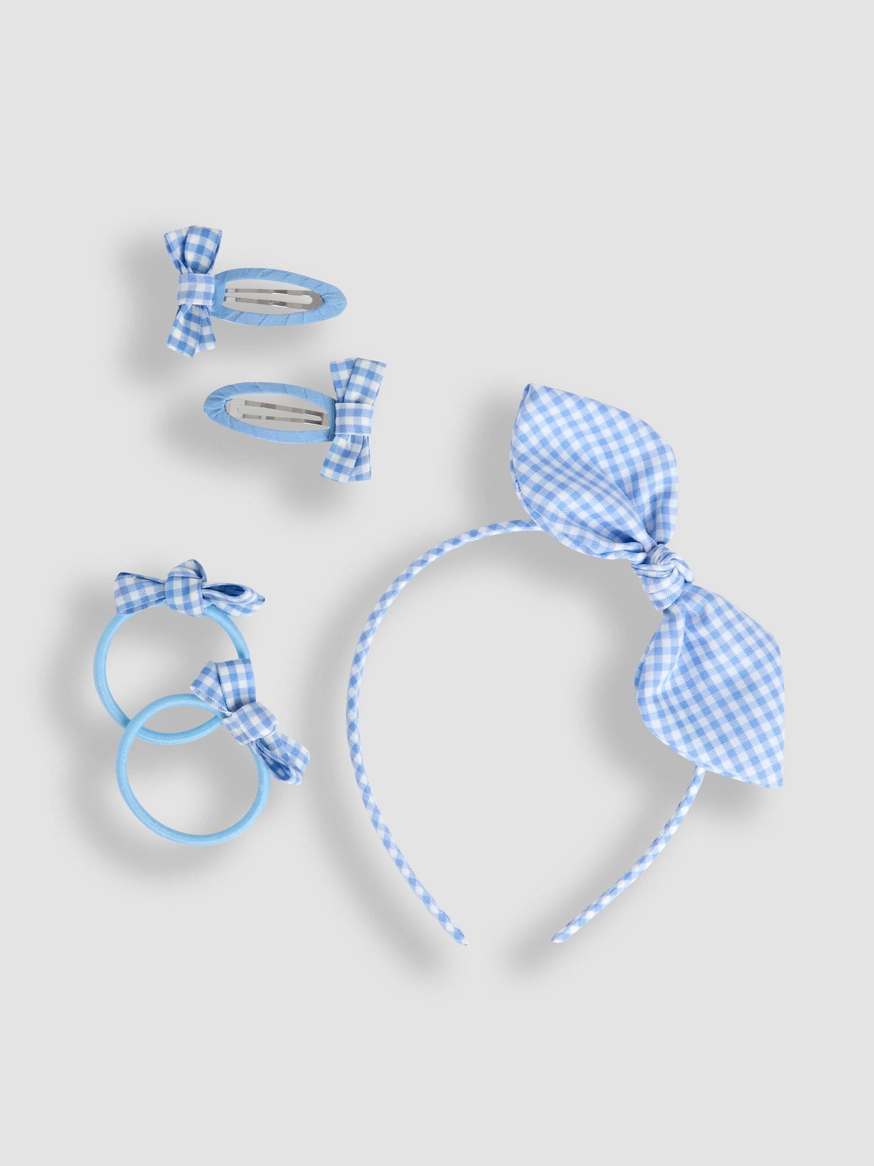 Blue Gingham Hair Accessories Pack ONE