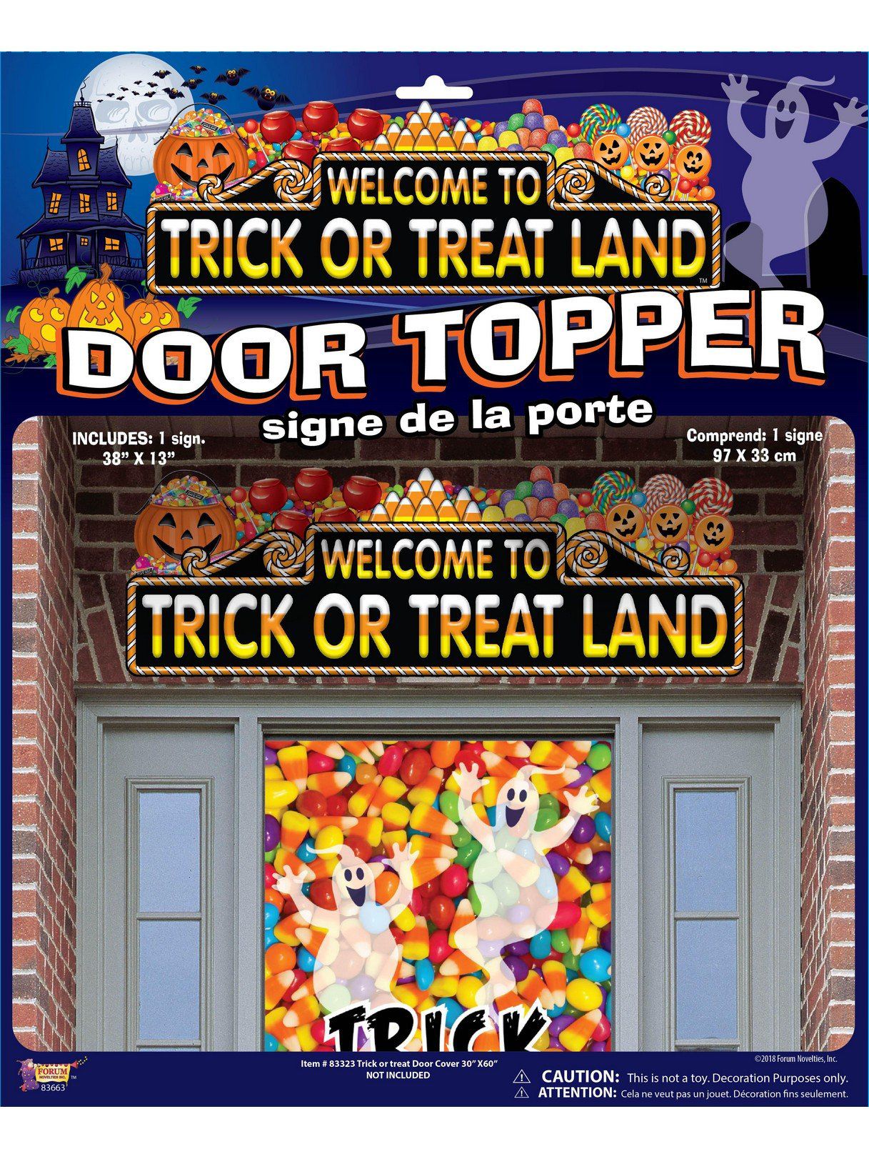 3 Foot Trick or Treat Land Door Topper Decoration