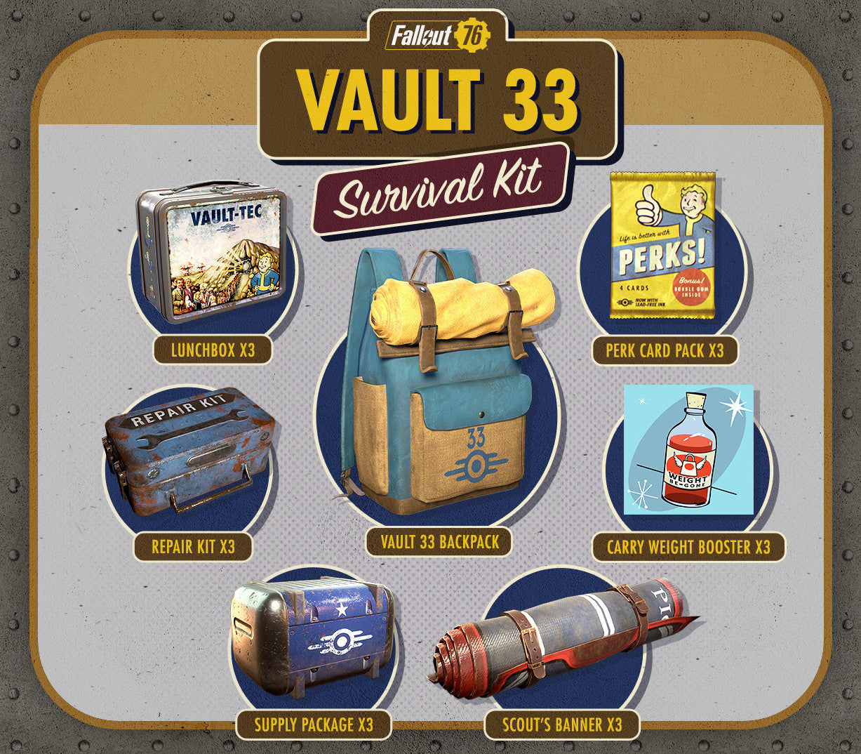 Fallout 76 - Vault 33 Survival Pack DLC XBOX One - Xbox Series X|S CD Key