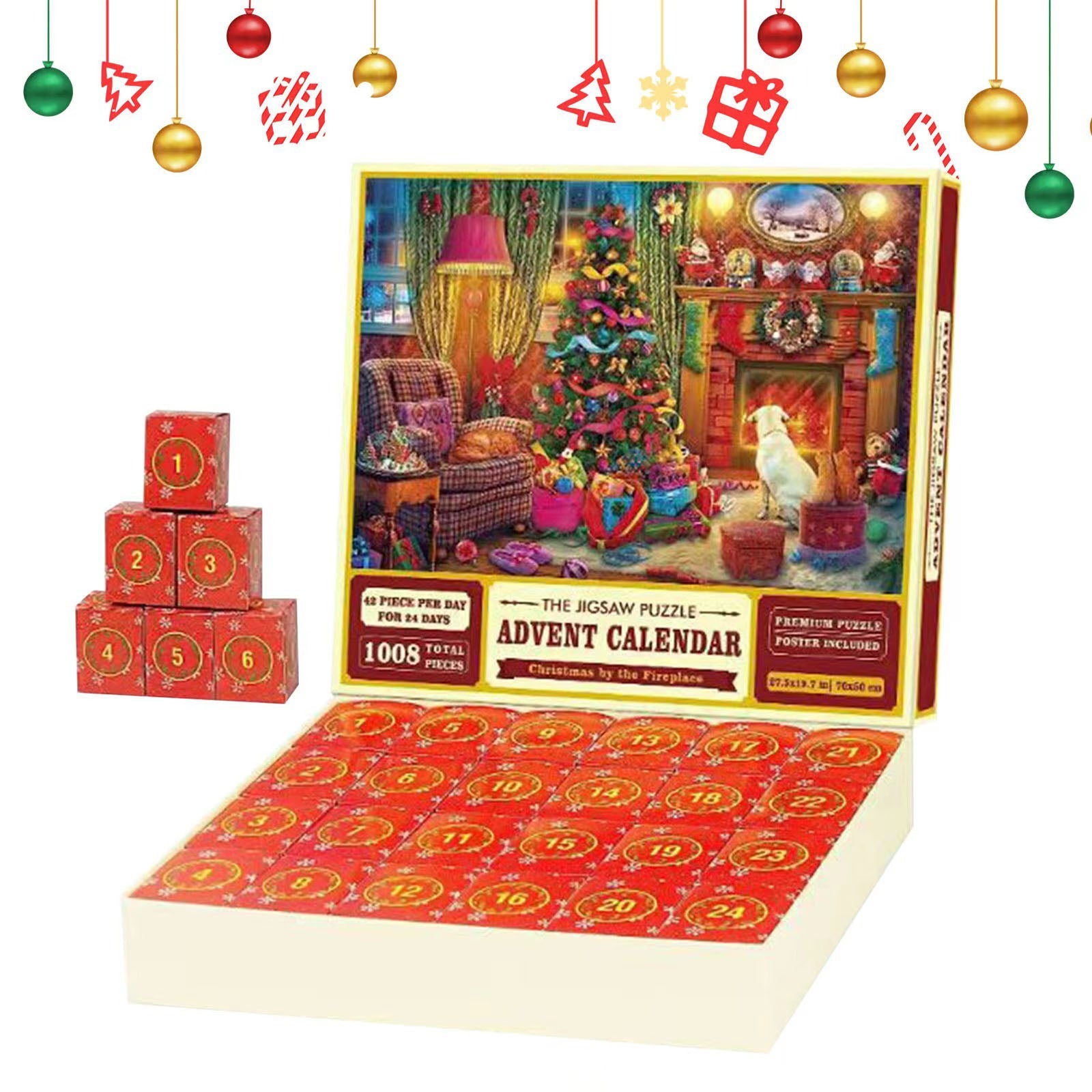 Garvee Christmas Advent Calendar Jigsaw Puzzles 24 Days Xmas Countdown Calendar 1008 Pcs Christmas Puzzle Family Game For Kids Xmas Gifts C