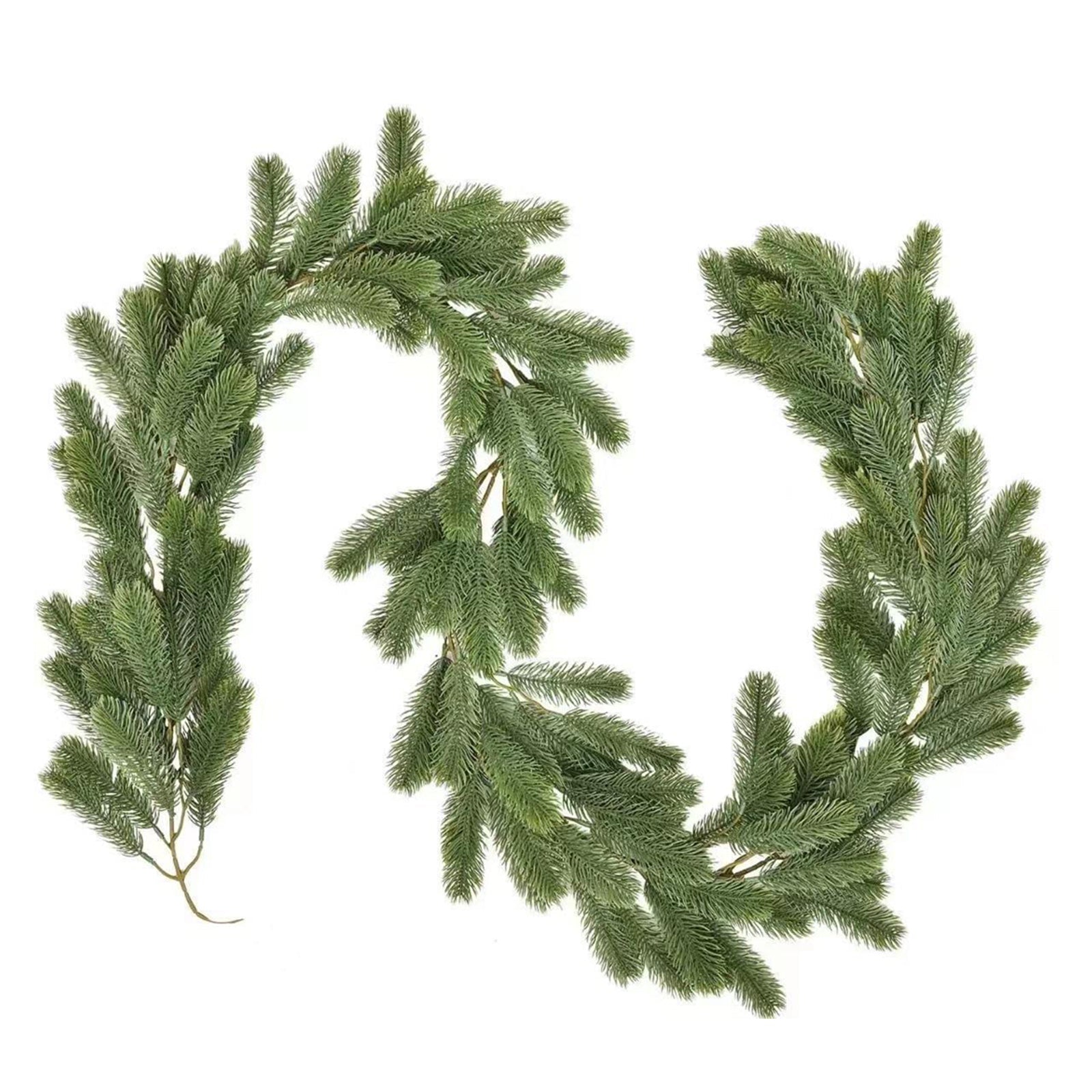 Garvee 200cm Christmas Garlands Artificial Faux Greenery Garland Wall Hanging Simulated Vines for Wedding Backdrop Arch Wall Decor Pine Needle(Pure Gr
