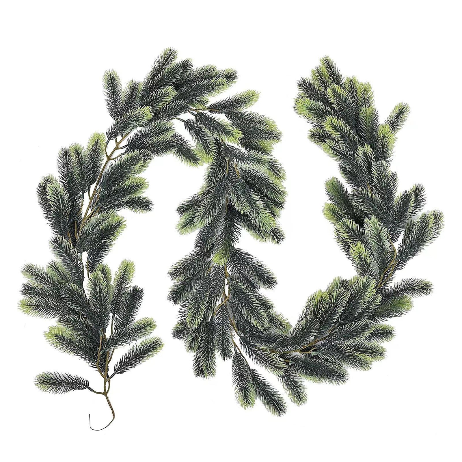 Garvee 200cm Christmas Garlands Artificial Faux Greenery Garland Wall Hanging Simulated Vines for Wedding Backdrop Arch Wall Decor Pine Needle(Double 