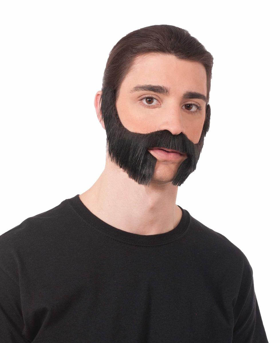 Anarchy Biker Black Moustache-Beard Costume Accessory One Size