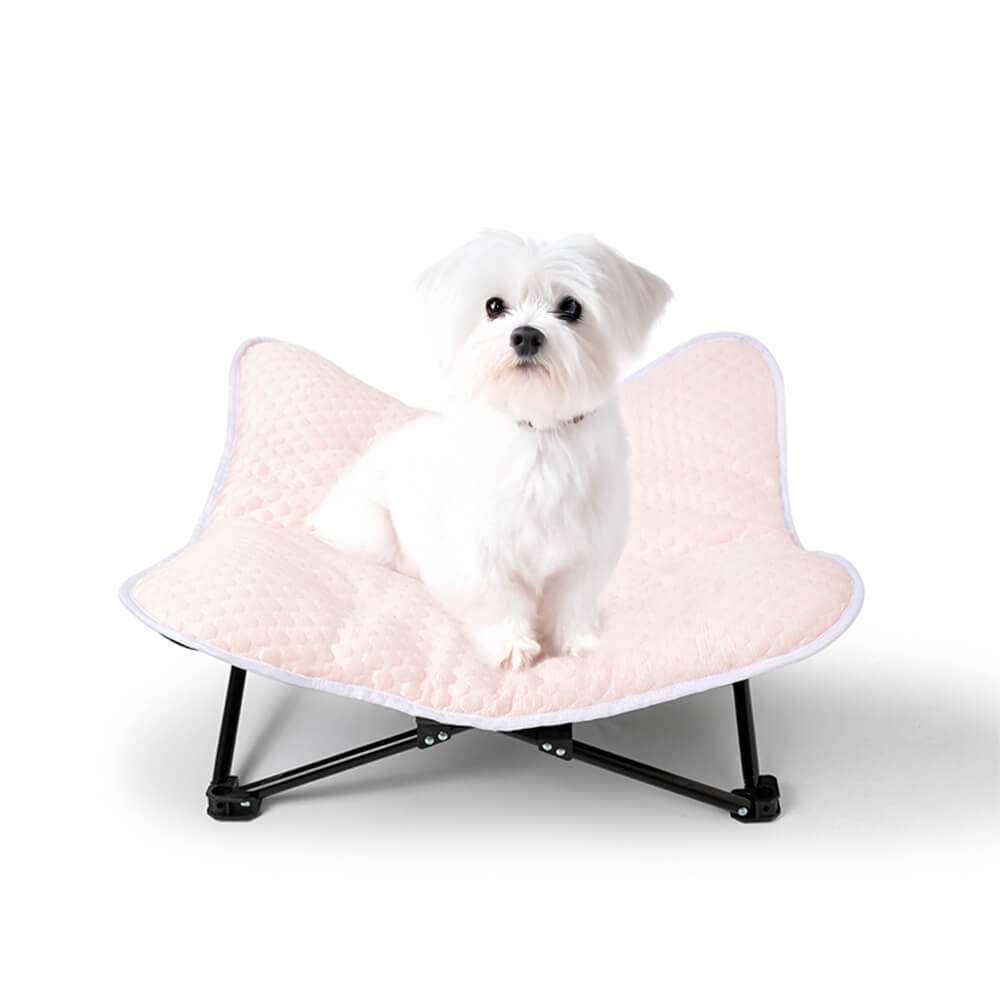 Cooling Breathable Portable Foldable Elevated Dog Bed, Pink - L