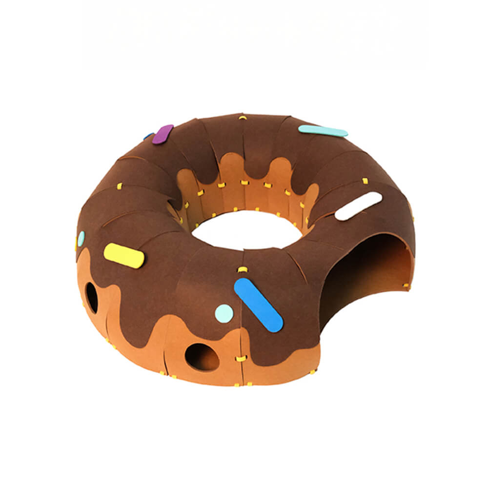 Donut-Shaped Felt Play Tunnel for Cats – Fun and Cozy Cat Tunnel