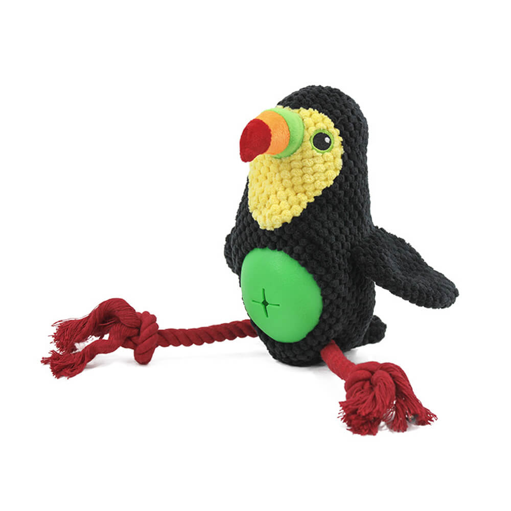 Flamingo Parrot Interactive Durable Rope Chew Dog Toy, Toucan