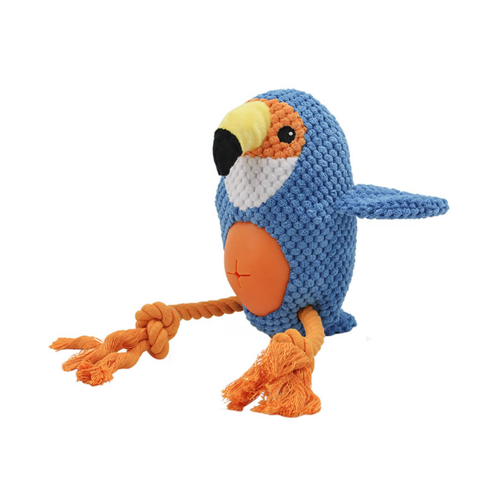 Flamingo Parrot Interactive Durable Rope Chew Dog Toy, Parrot