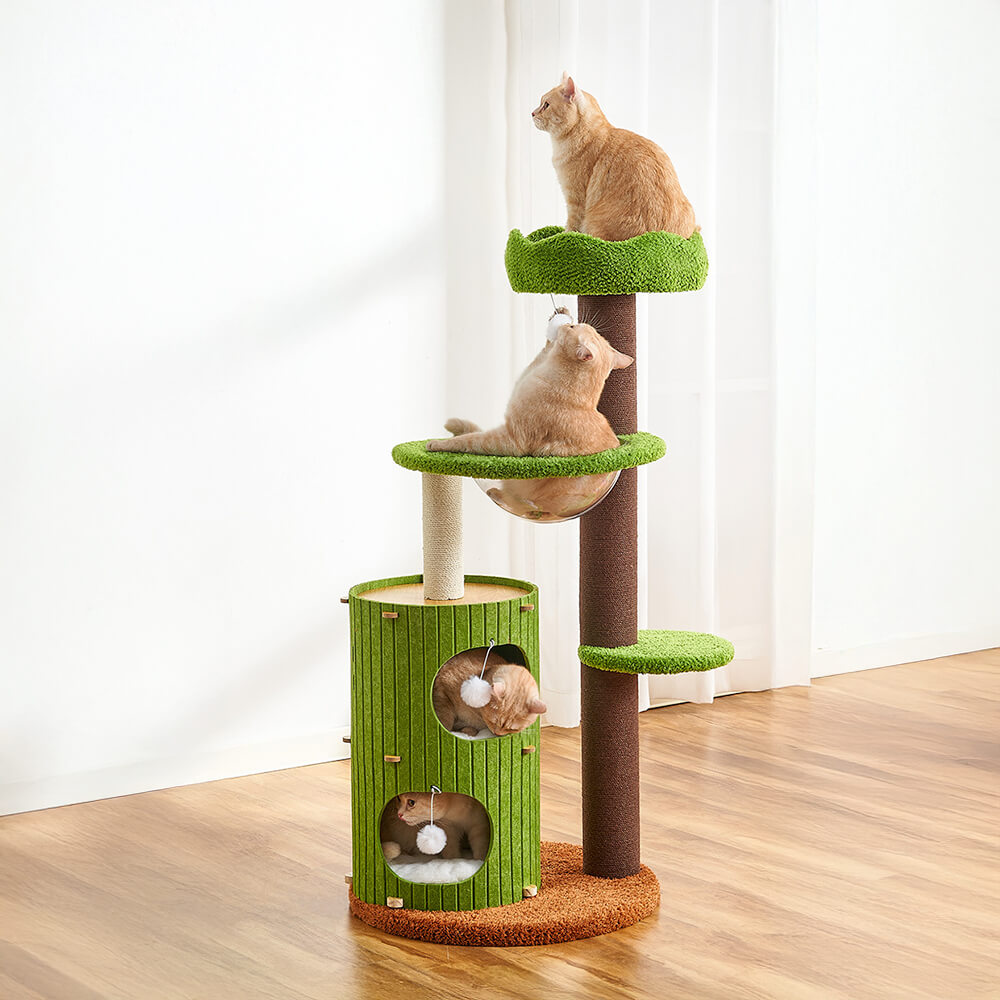 Forest Cabin Creative Space-Saving Felt Cat Tree with Scratching Post, Style2