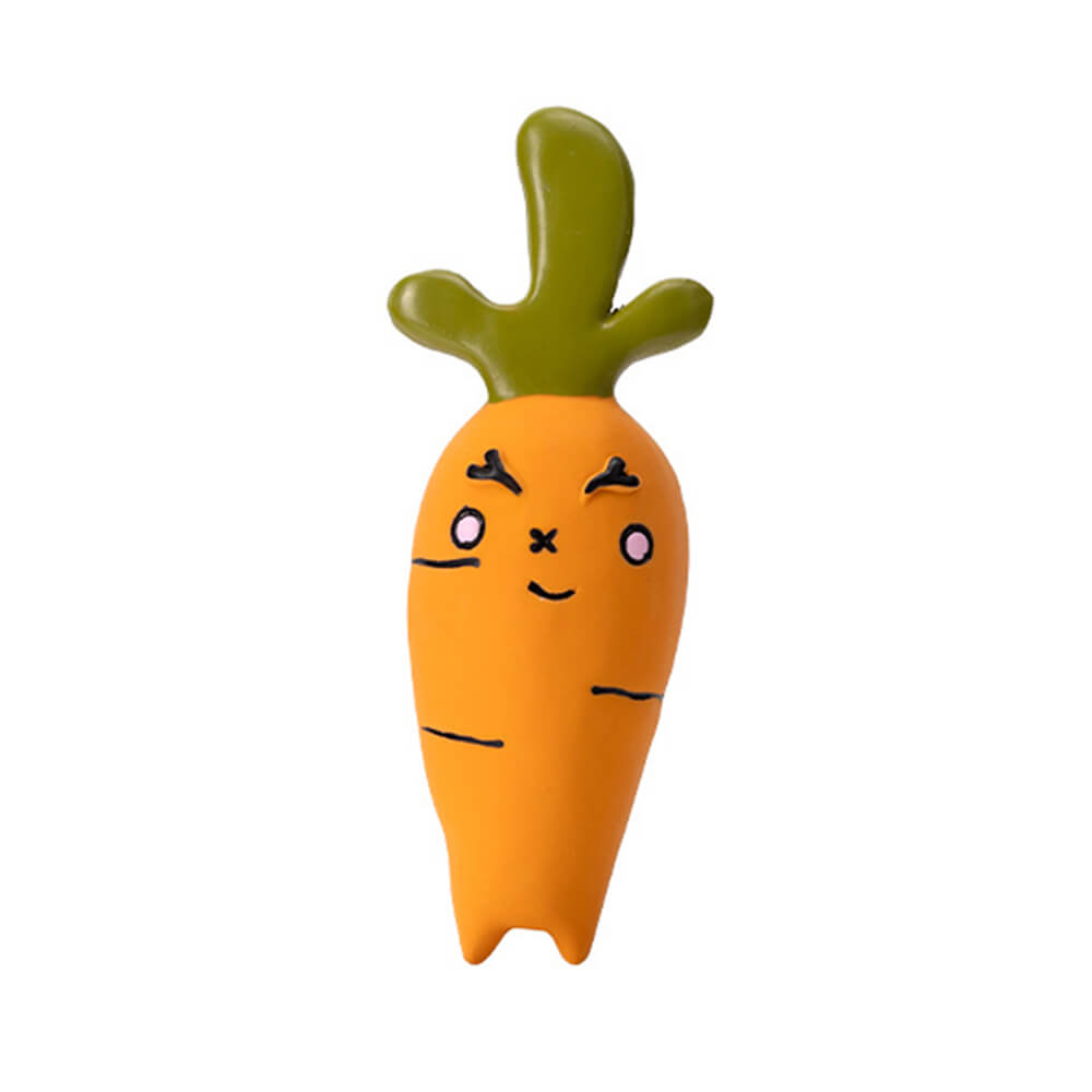 Latex Vegetable Squeaky Durable Chew Interactive Dog Toy, Carrot