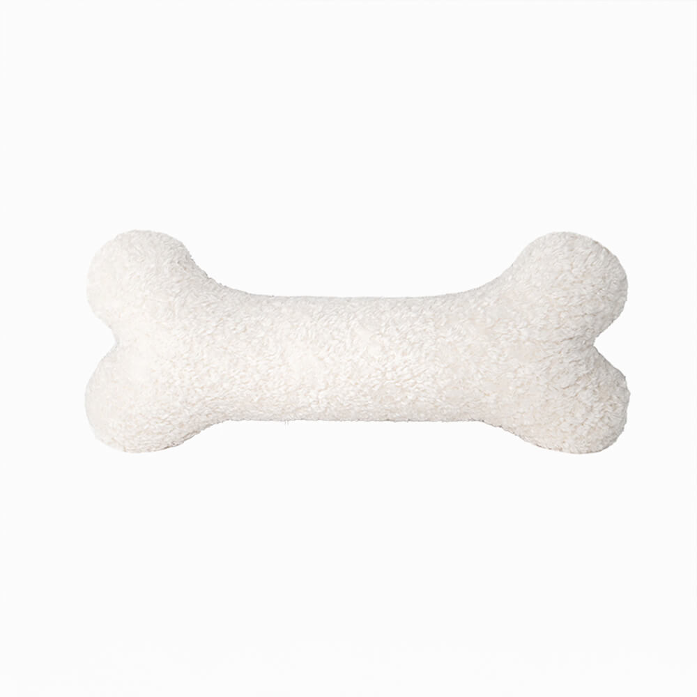 Plush Bone-Shaped Sofa Pillow Soft Cozy Decorative Cushion, Cream