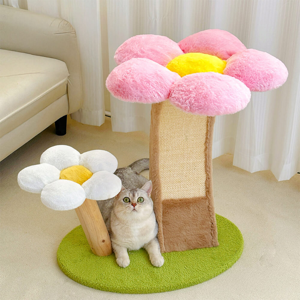 Soft Flower-Shaped Sisal Scratching Post Climbing Tower Cat Tree, Style2