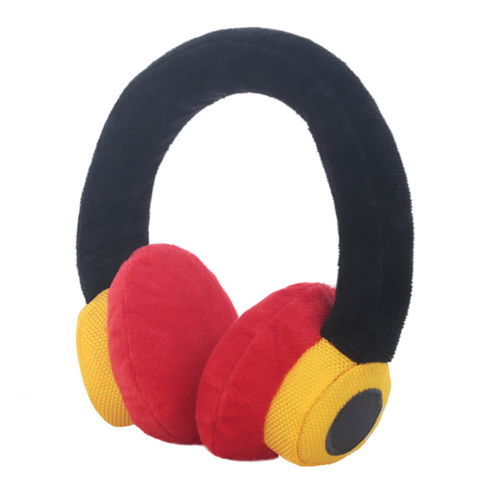 Travel-Inspired Plush Durable Interactive Chew Dog Toy, Headphone