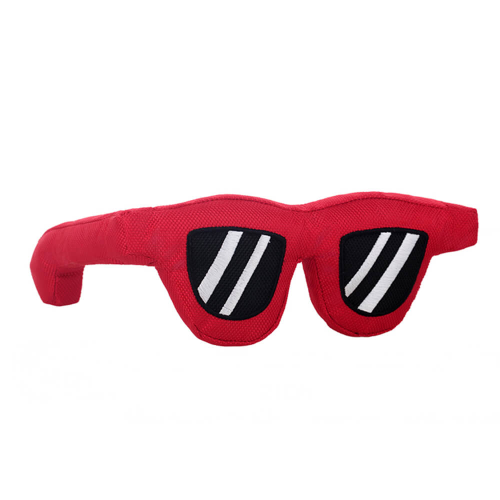Travel-Inspired Plush Durable Interactive Chew Dog Toy, Sunglass