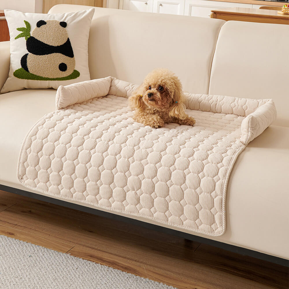 Pearl Fleece Ultra-Soft Dog Mat Furniture Protector Cover, Cream