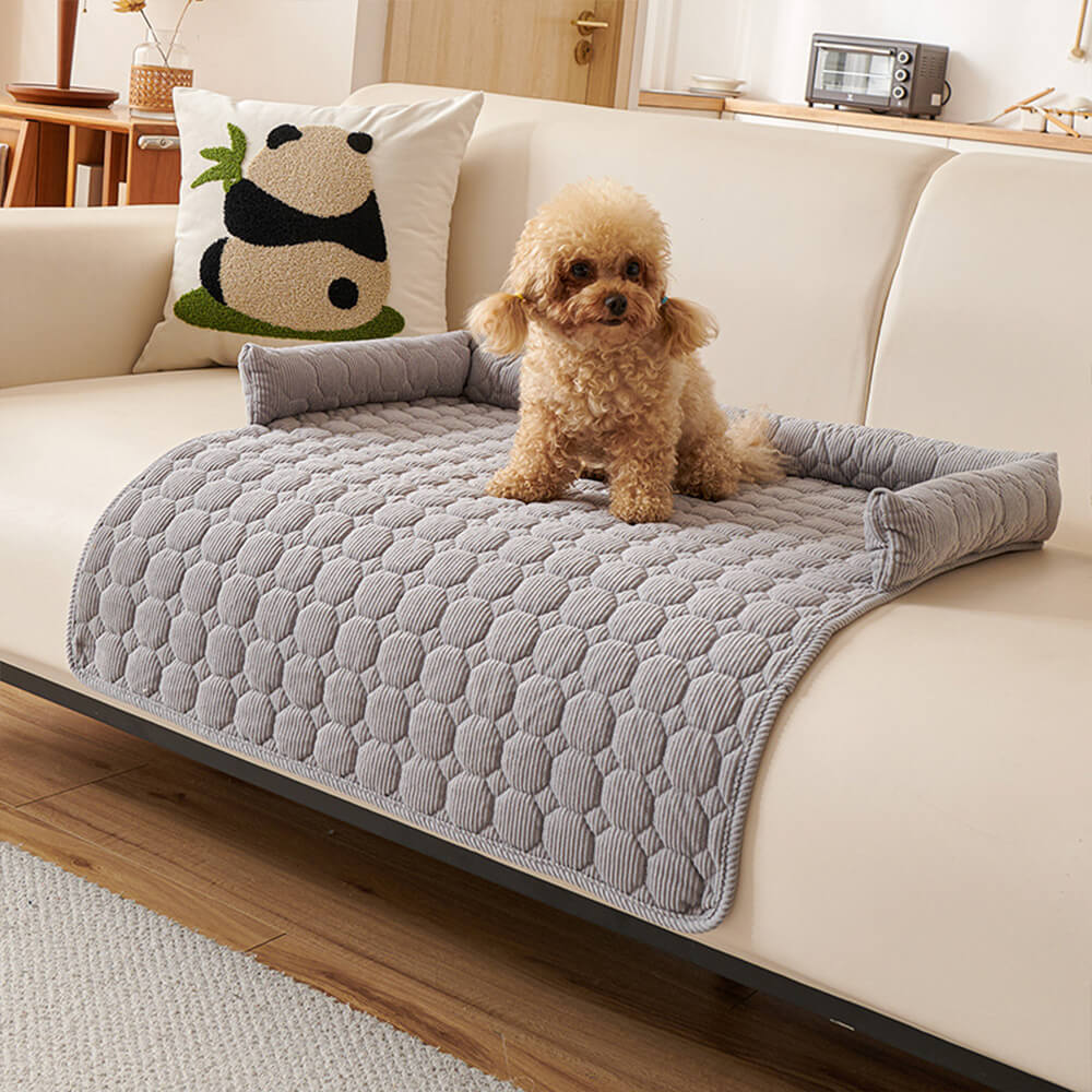 Pearl Fleece Ultra-Soft Dog Mat Furniture Protector Cover, Light Grey
