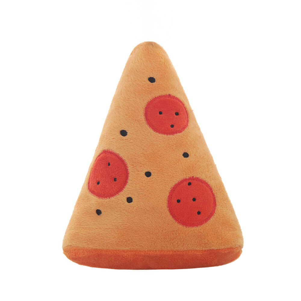 Plush Pizza Hot Dog Food Shaped Squeaky Chew Dog Toy, Pizza