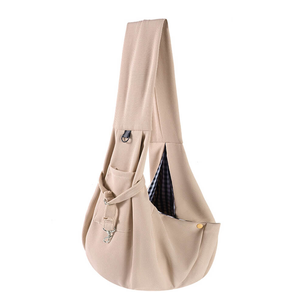 Waffle Breathable Portable Travel Dog & Cat Carrier Bag, Cream