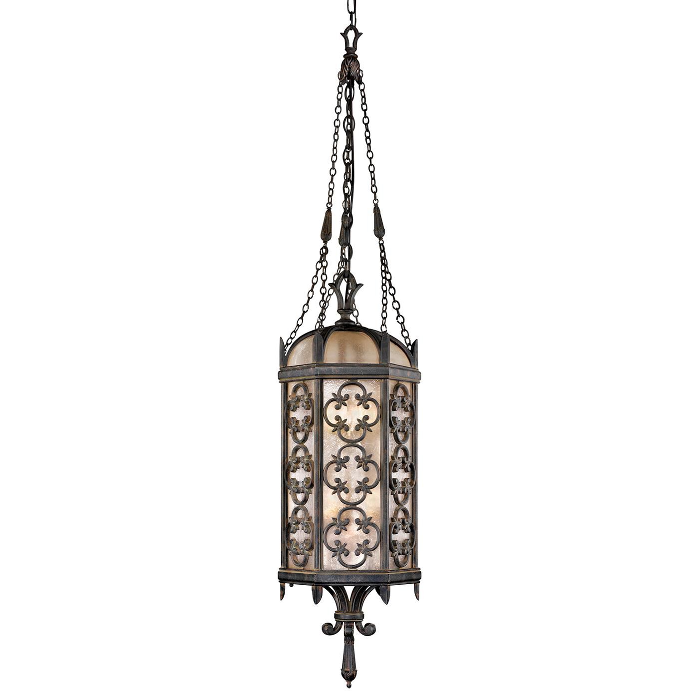 Fine Art Handcrafted Lighting Costa Del Sol 49 Inch Tall 4 Light Outdoor Hanging Lantern Costa Del Sol - 325282ST - Mediterranean