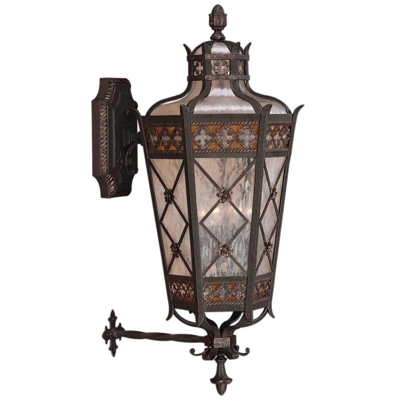 Fine Art Handcrafted Lighting Chateau 37 Inch Tall 4 Light Outdoor Wall Light Chateau - 403681ST - Mediterranean
