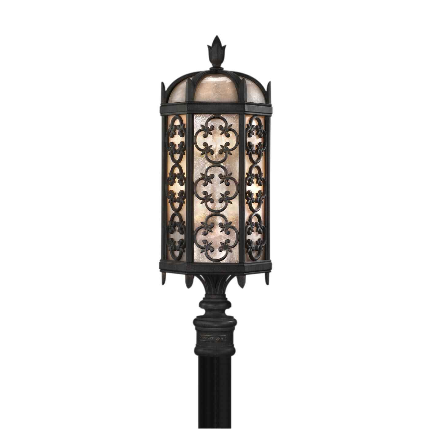Fine Art Handcrafted Lighting Costa Del Sol 29 Inch Tall 3 Light Outdoor Post Lamp Costa Del Sol - 541480ST - Mediterranean