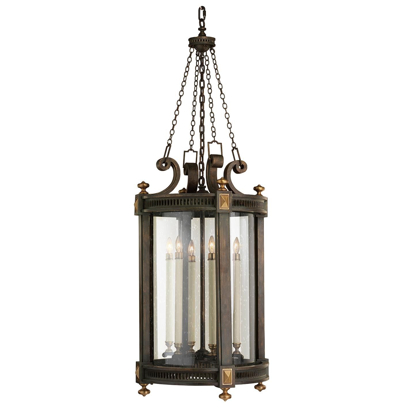 Fine Art Handcrafted Lighting Beekman Place 50 Inch Tall 5 Light Outdoor Hanging Lantern Beekman Place - 564382ST - Mediterranean