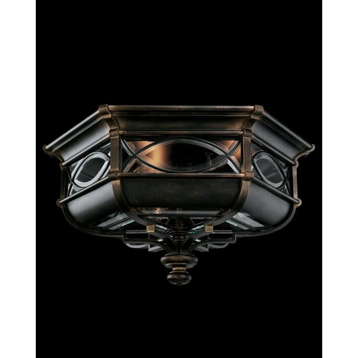 Fine Art Handcrafted Lighting Warwickshire 21 Inch 3 Light Outdoor Flush Mount Warwickshire - 611682ST - Mediterranean
