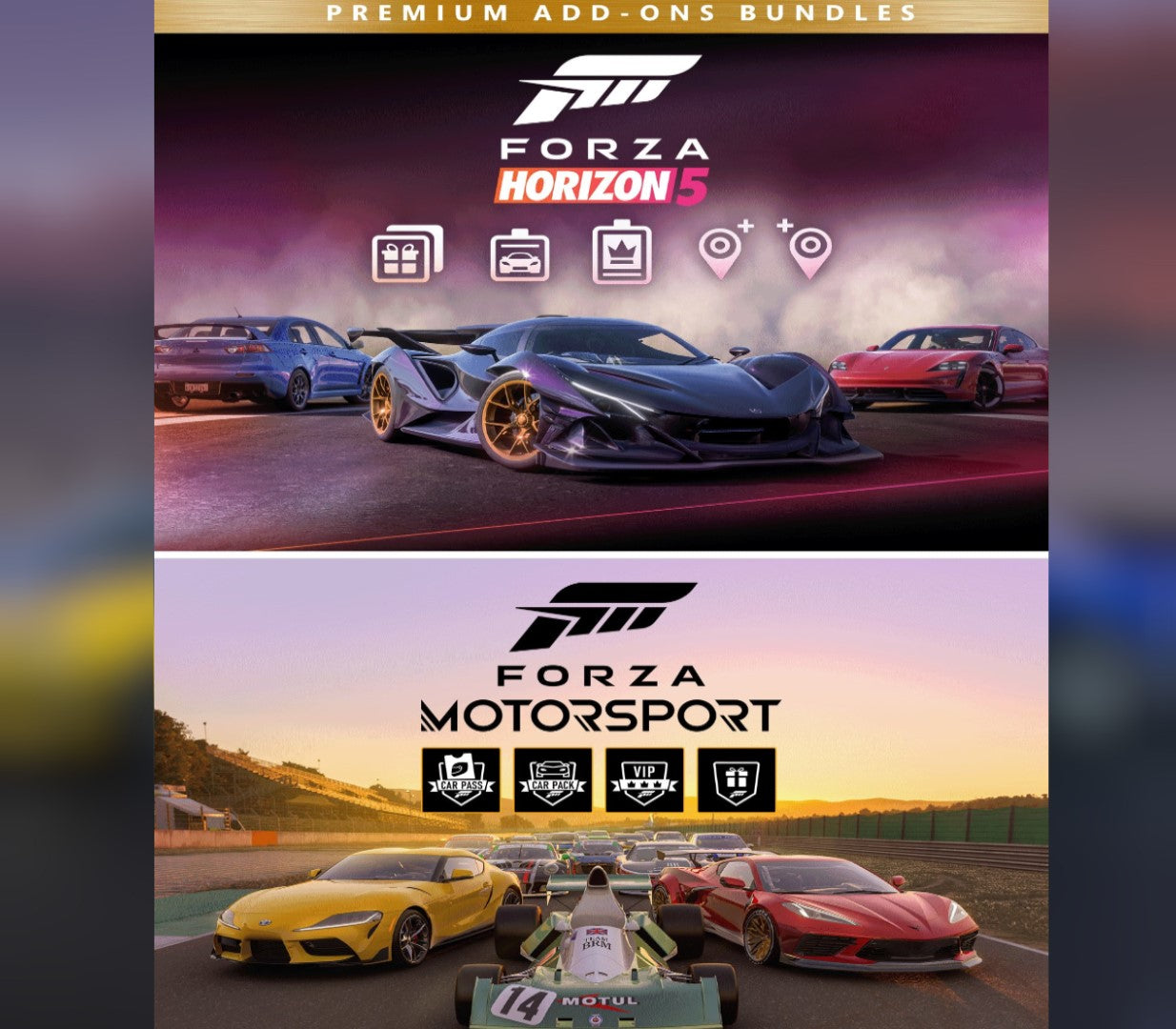 Forza Motorsport and Forza Horizon 5 - Premium Add-Ons Bundle DLC US XBOX One - Xbox Series X|S CD Key