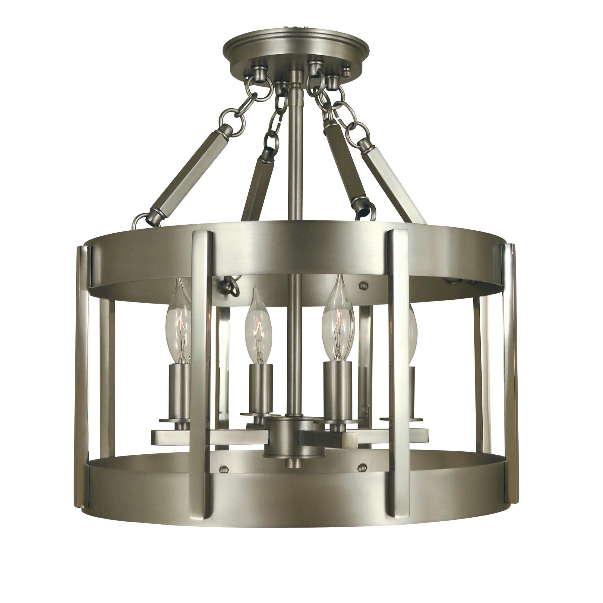 Framburg Pantheon 14 Inch 4 Light Semi Flush Mount Pantheon - 4662 AB-MBLACK - Transitional