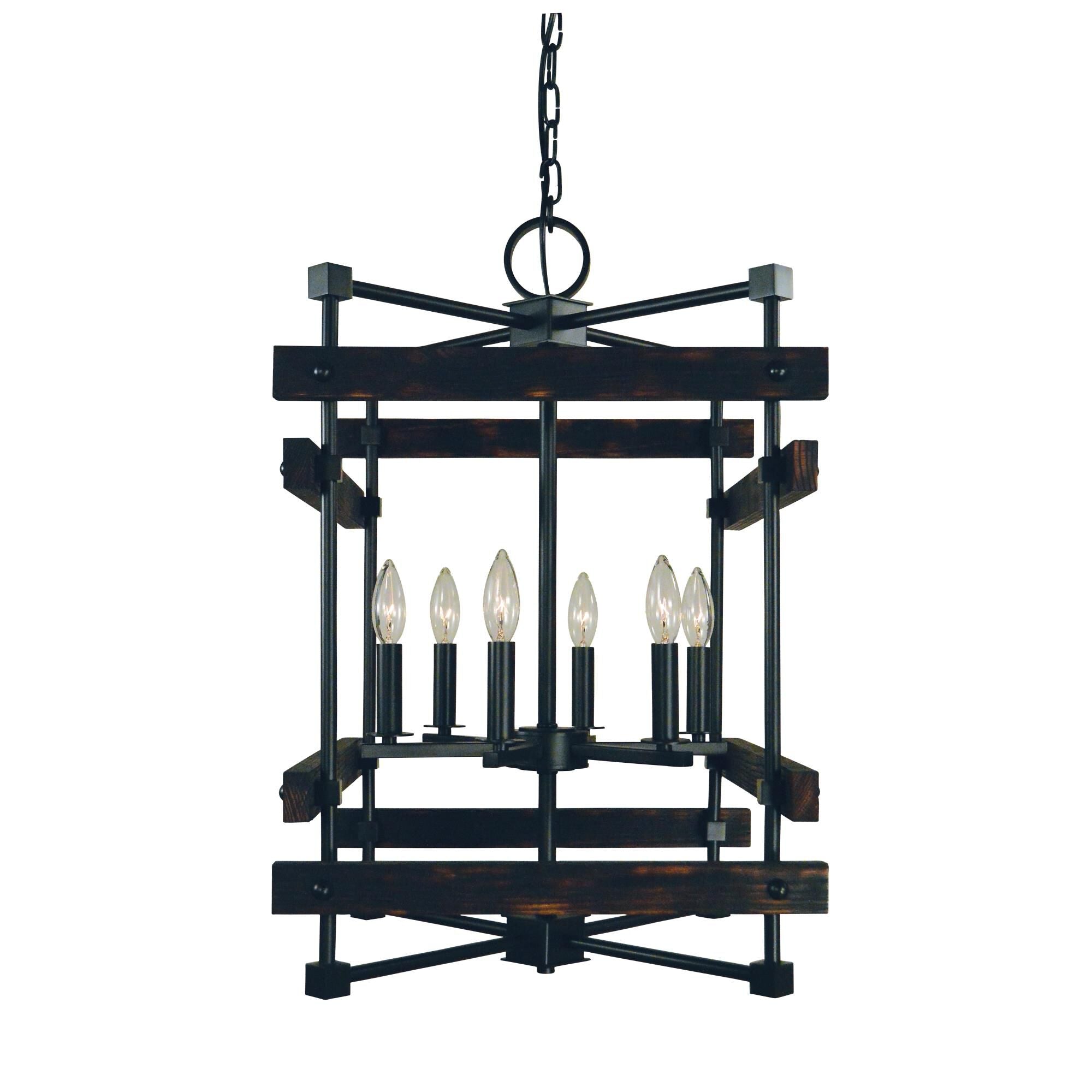 Framburg Rustic Chic 17 Inch Cage Pendant Rustic Chic - 5276 MBLACK - Rustic