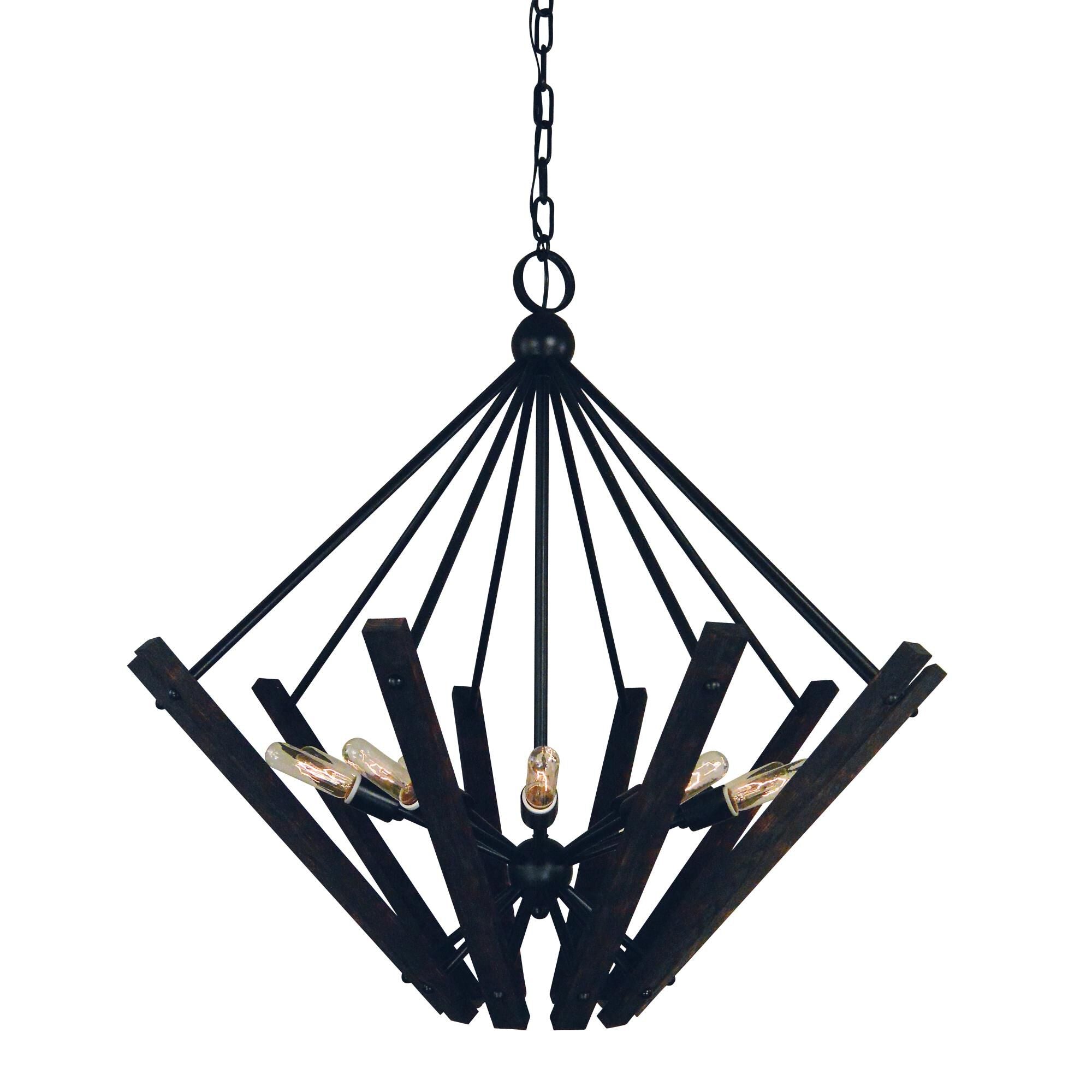 Framburg Rustic Chic 36 Inch Cage Pendant Rustic Chic - 5280 MBLACK - Rustic