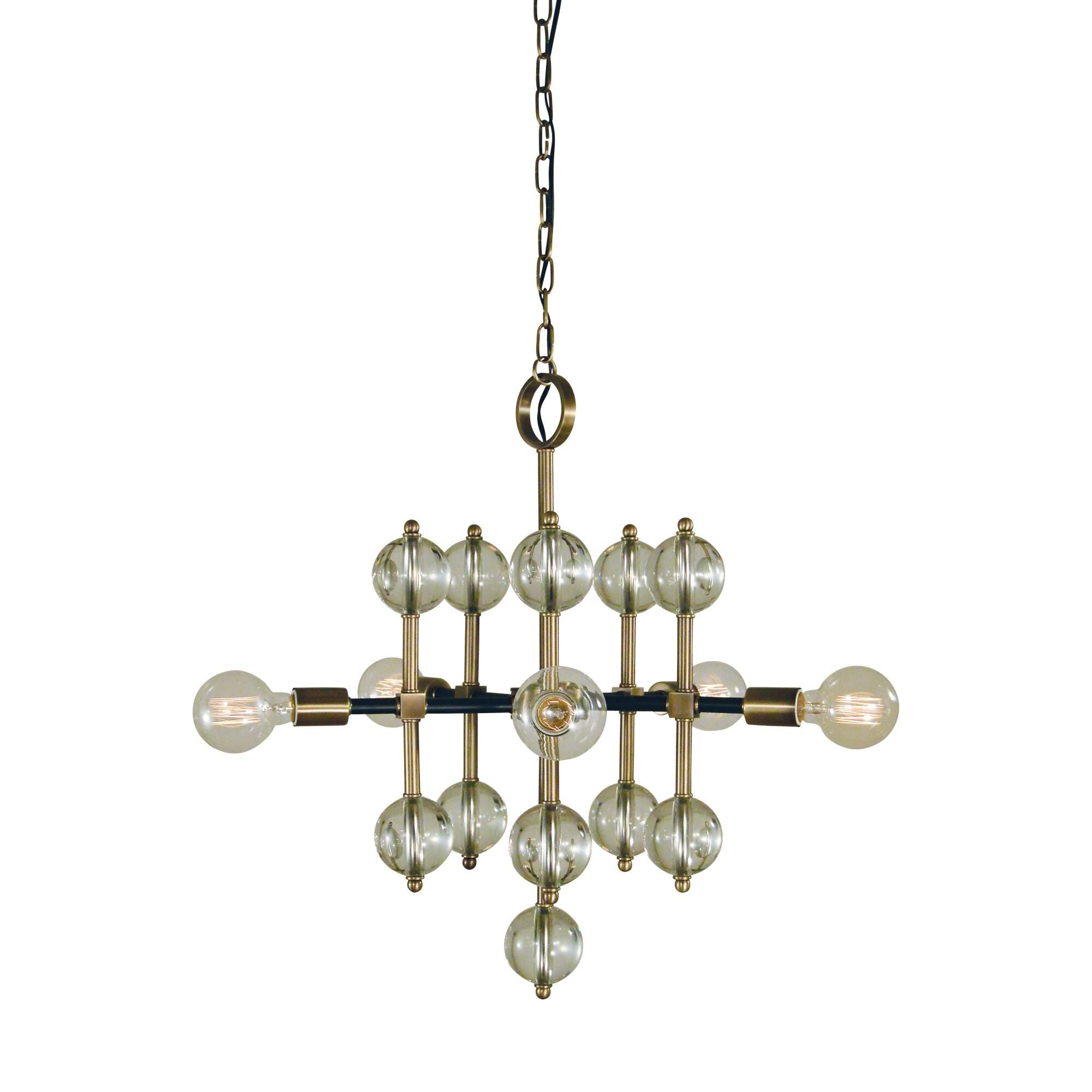 Framburg Gamma 25 Inch 5 Light Chandelier Gamma - L1045 AB-MBLACK - Modern Contemporary